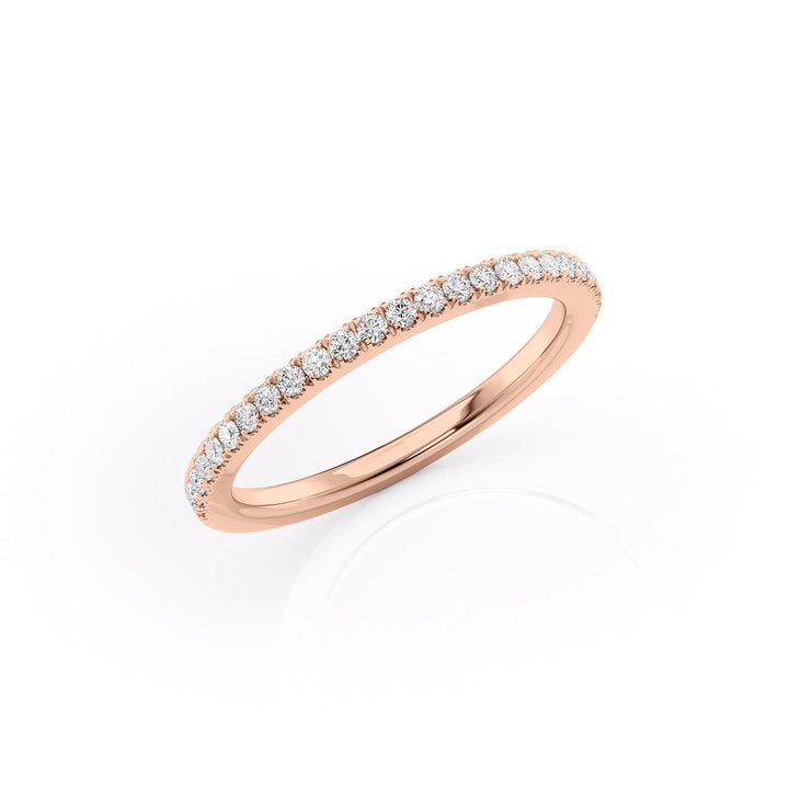 The Pave Estella Wedding Bands Diamonds Half Way#material_18k-rose