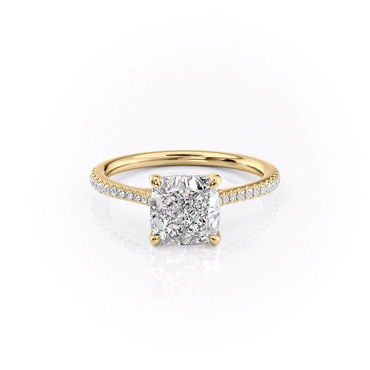 The Pave Lacole Set With Cushion Pave Lab Diamond 1 Carat 14K Gold#material_14k-gold