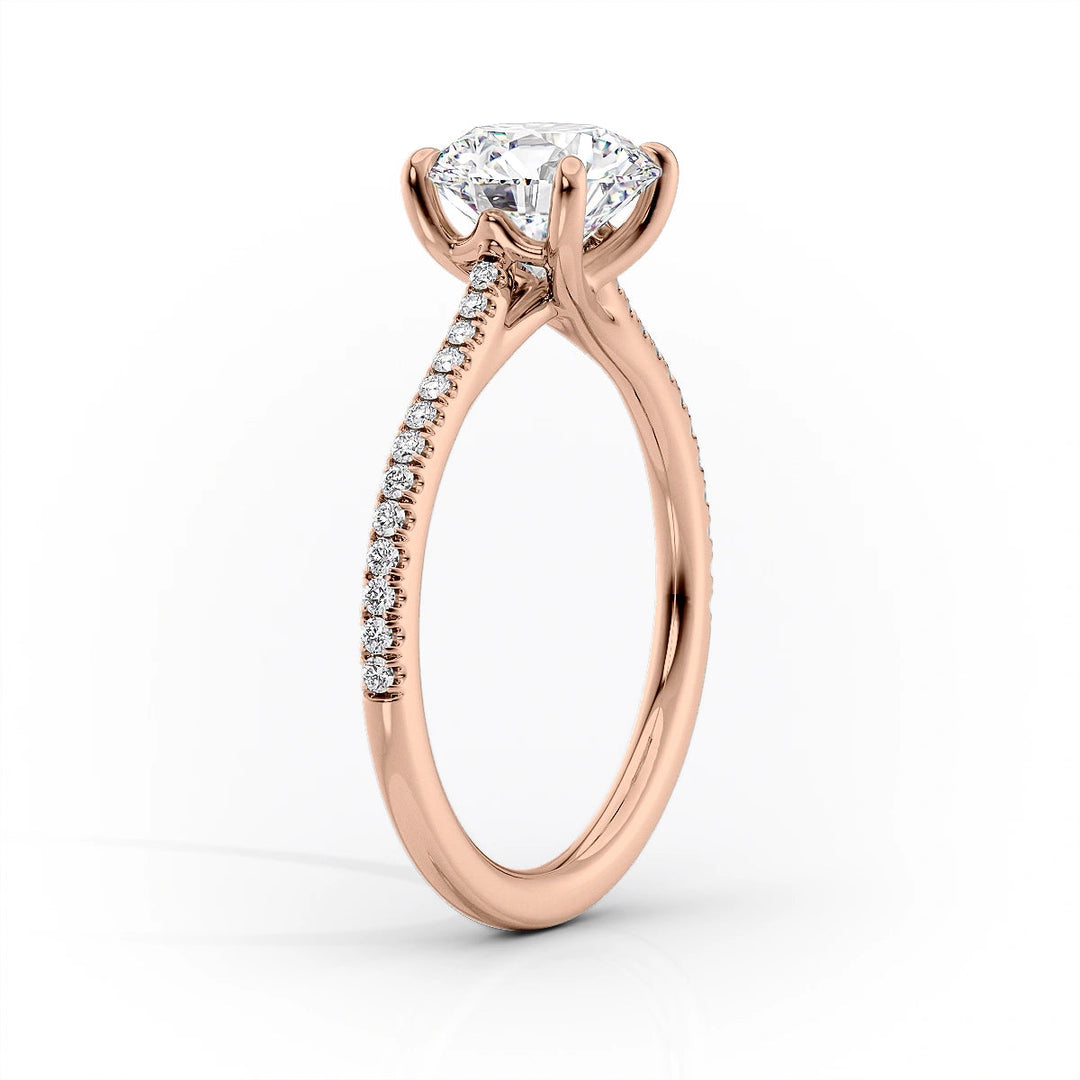 The Pave Lacole Set With Cushion Pave Moissanite#material_14k-rose