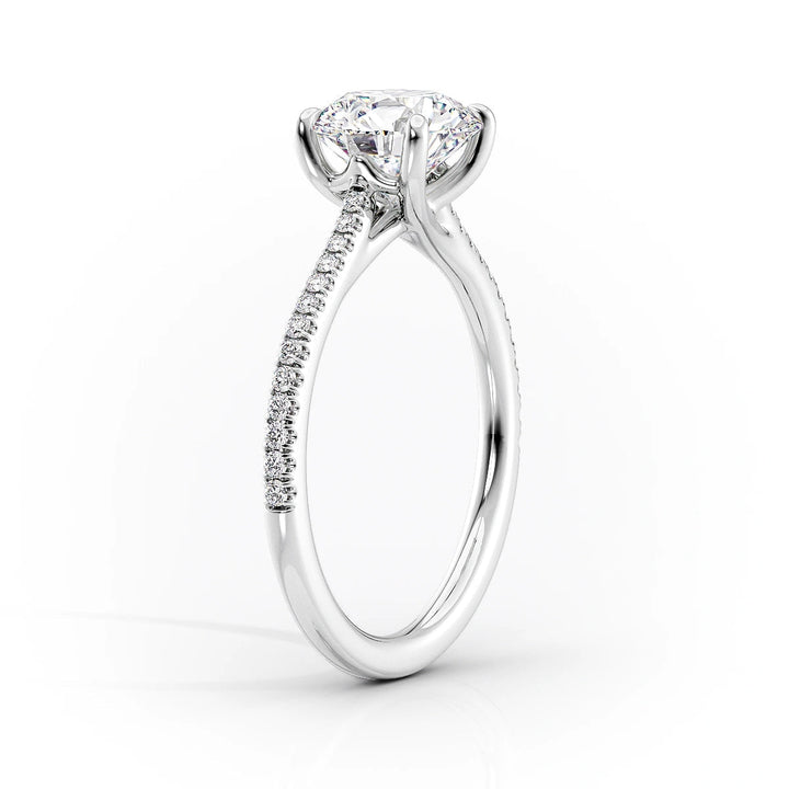 The Pave Lacole Set With Cushion Pave Lab Diamond 1.5 Carat 14K White#material_14k-white