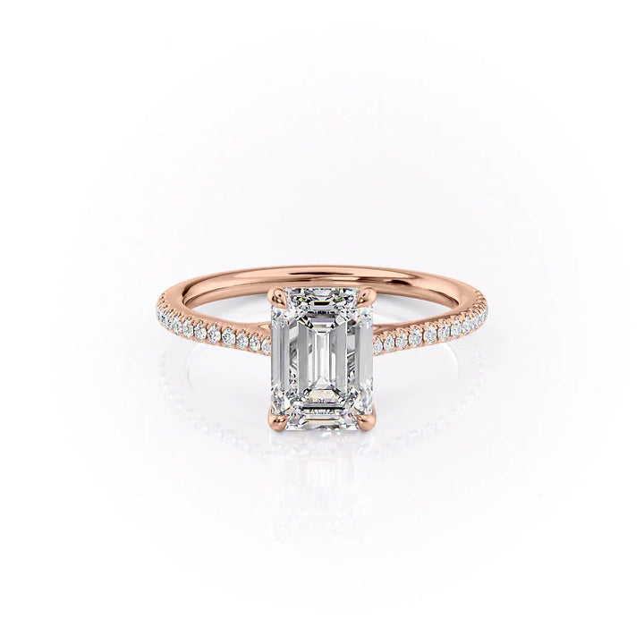 The Pave Lacole Set With Emerald Pave Moissanite#material_14k-rose