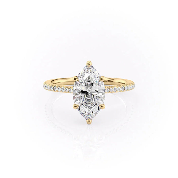 The Pave Lacole Set With Marquise Pave Lab Diamond 1 Carat 14K Gold#material_14k-gold