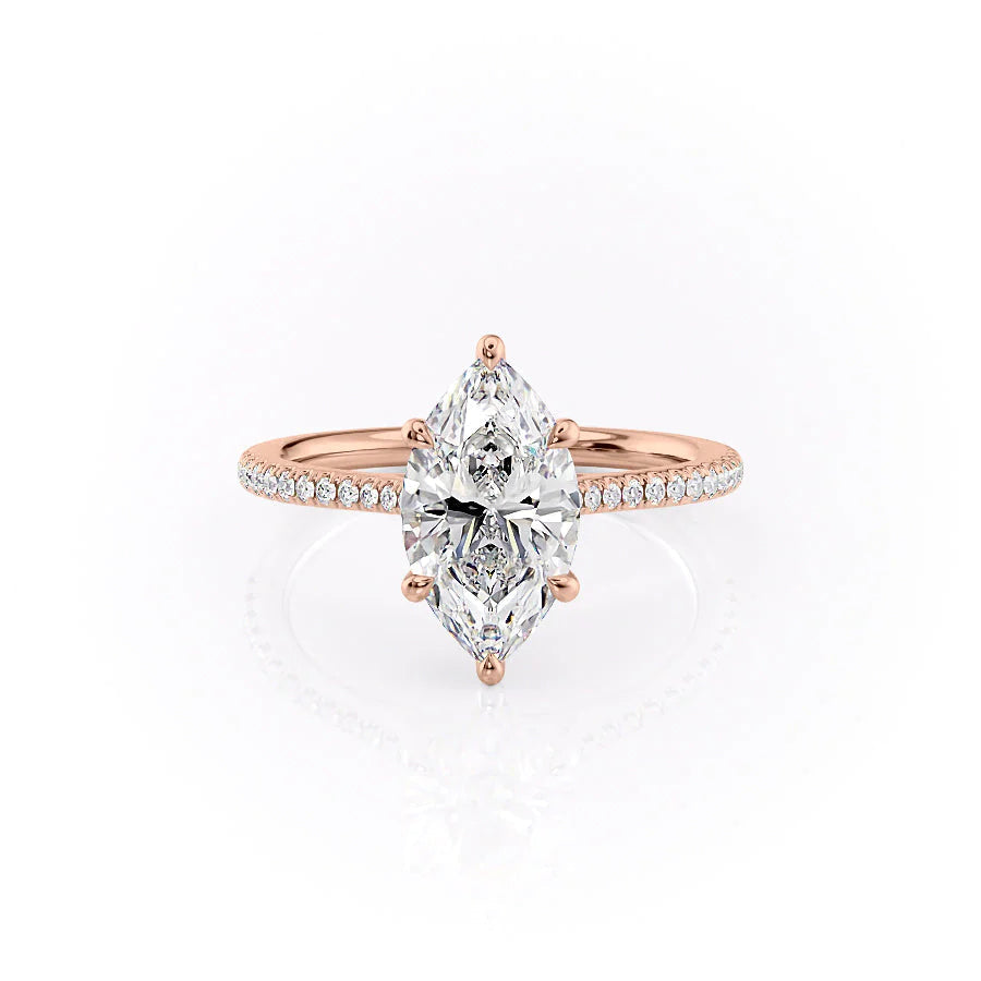 The Pave Lacole Set With Marquise Pave Lab Diamond 1 Carat 14K Rose#material_14k-rose