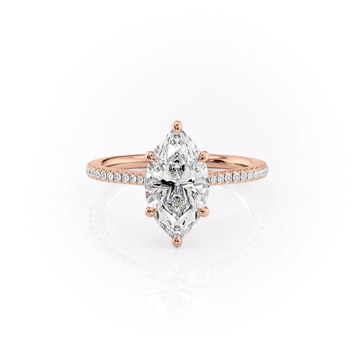 The Pave Lacole Set With Marquise Pave Lab Diamond 1 Carat 14K Rose#material_14k-rose