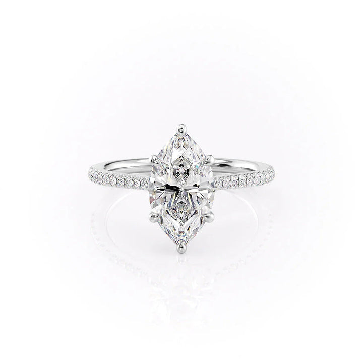 The Pave Lacole Set With Marquise Pave Lab Diamond 1 Carat 14K White#material_14k-white