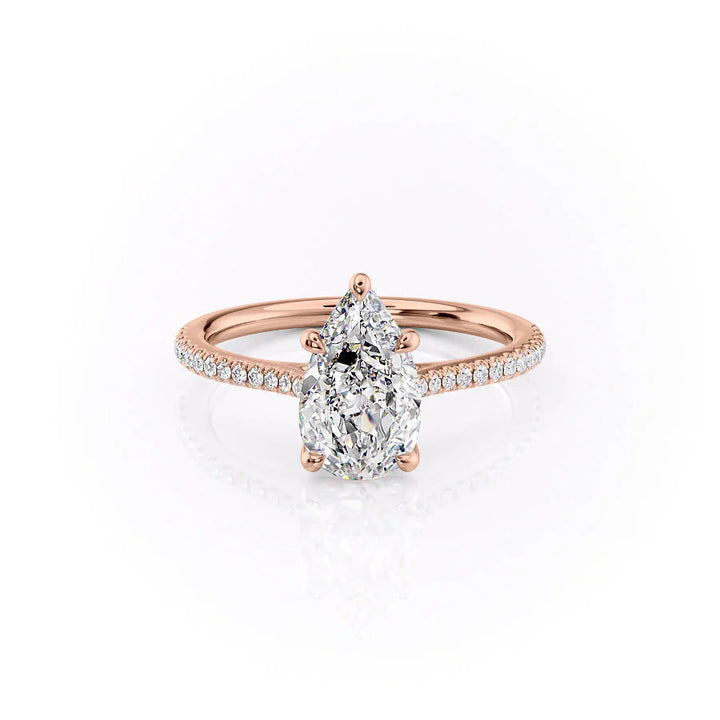 The Pave Lacole Set With Pear Pave Lab Diamond 1 Carat 14K Rose#material_14k-rose