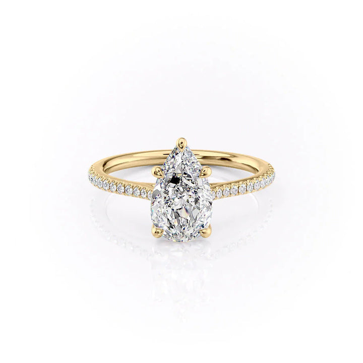 The Pave Lacole Set With Pear Pave Lab Diamond 1 Carat 18K Gold#material_18k-gold