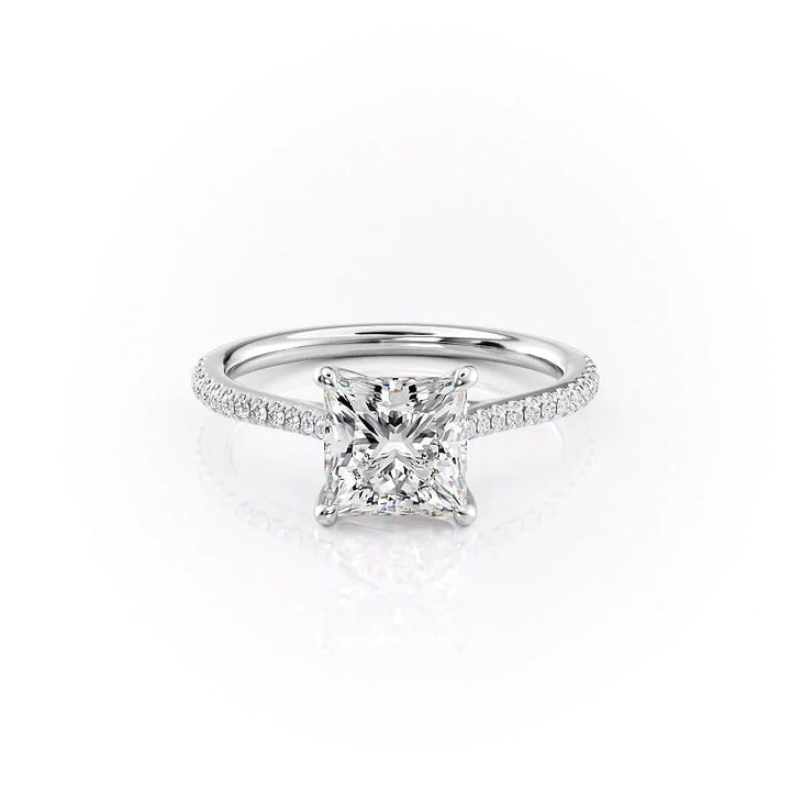 The Pave Lacole Set With Princess Pave Lab Diamond 1 Carat 14K White#material_14k-white