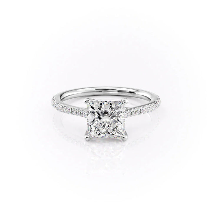 The Pave Lacole Set With Princess Pave Moissanite#material_14k-white