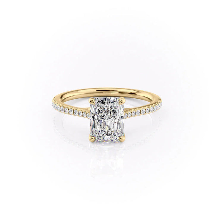 The Pave Lacole Set With Radiant Pave Lab Diamond 1 Carat 14K Gold#material_14k-gold