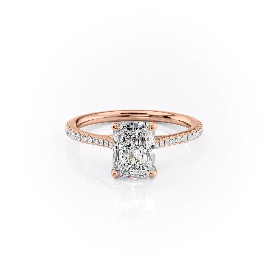 The Pave Lacole Set With Radiant Pave Lab Diamond 1 Carat 14K Rose#material_14k-rose