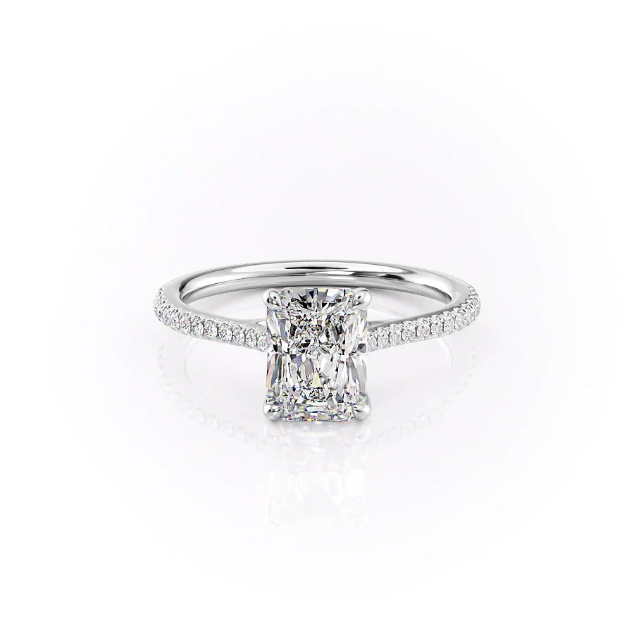 The Pave Lacole Set With Radiant Pave Lab Diamond 1 Carat 14K White#material_14k-white