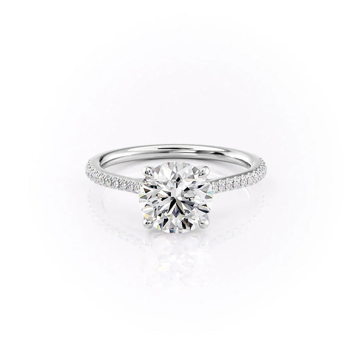 The Pave Lacole Set With Round Pave Lab Diamond 1 Carat 14K White#material_14k-white