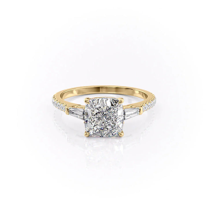 The Pave Leona Set With Cushion Pave Lab Diamond 1 Carat 14K Gold#material_14k-gold