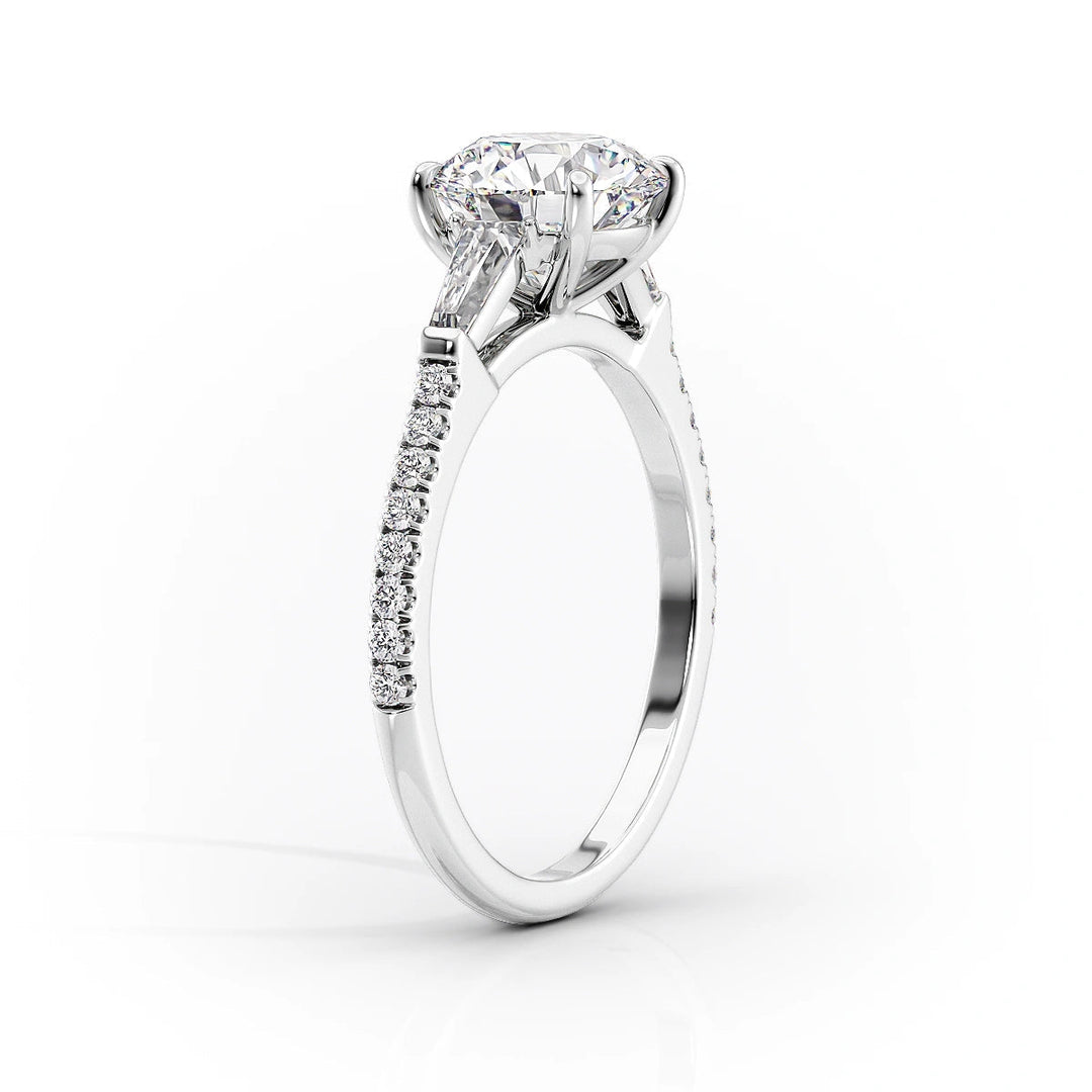 The Pave Leona Set With Cushion Pave Lab Diamond 1.5 Carat 14K White#material_14k-white