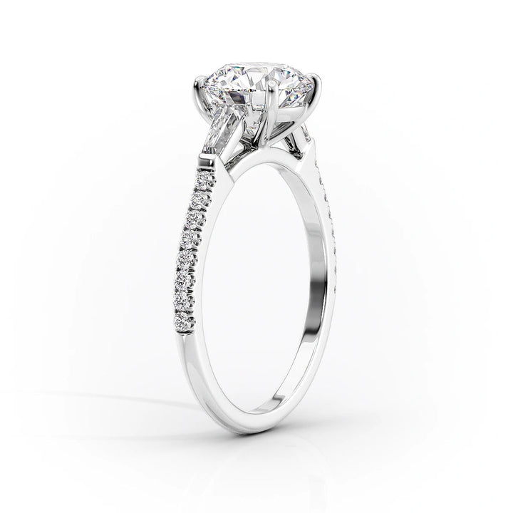 The Pave Leona Set With Cushion Pave Lab Diamond 1.5 Carat 14K White#material_14k-white