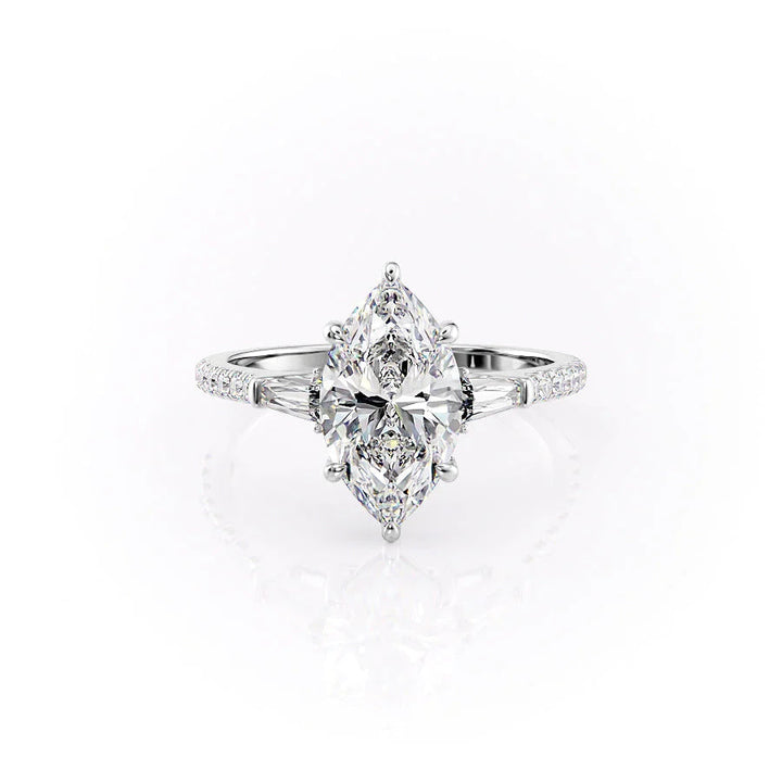 The Pave Leona Set With Marquise Pave Moissanite#material_14k-white