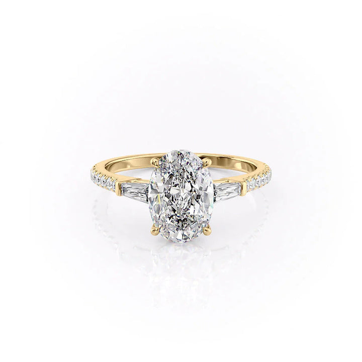 The Pave Leona Set With Oval Pave Moissanite#material_14k-gold