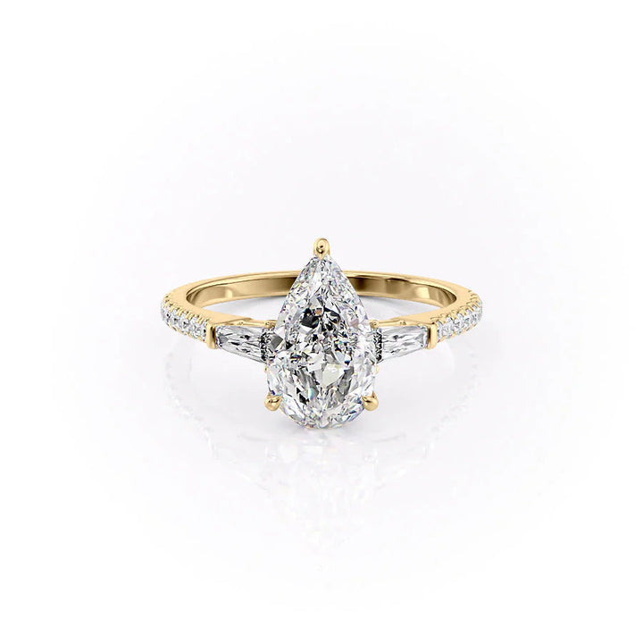 The Pave Leona Set With Pear Pave Moissanite#material_14k-gold