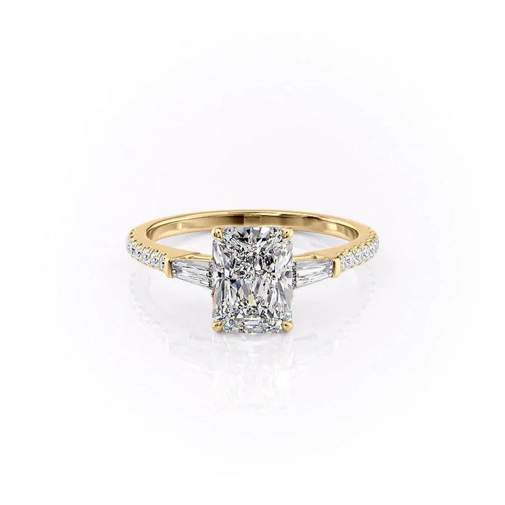 The Pave Leona Set With Radiant Pave Lab Diamond 1 Carat 18K Gold#material_18k-gold