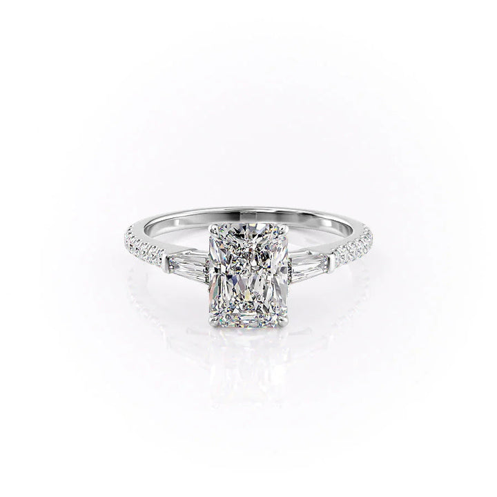 The Pave Leona Set With Radiant Pave Moissanite#material_18k-white