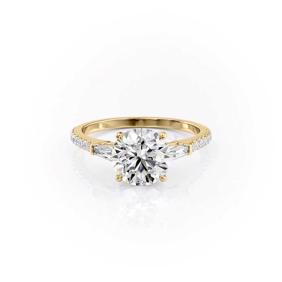 The Pave Leona Set With Round Pave Lab Diamond 1 Carat 14K Gold#material_14k-gold