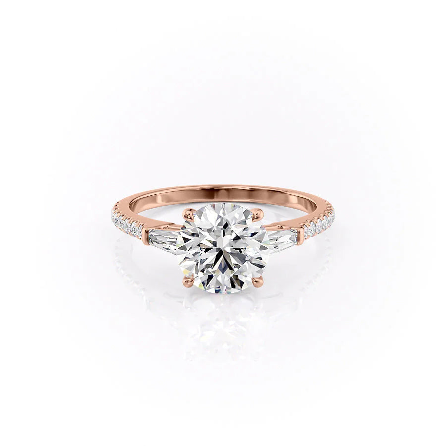 The Pave Leona Set With Round Pave Lab Diamond 1 Carat 14K Rose#material_14k-rose