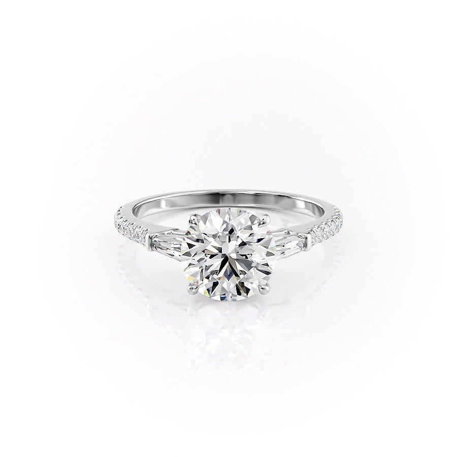 The Pave Leona Set With Round Pave Lab Diamond 1 Carat 14K White#material_14k-white