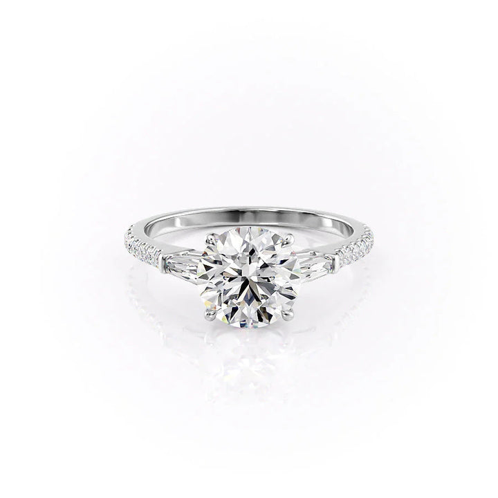 The Pave Leona Set With Round Pave Lab Diamond 1 Carat 14K White#material_14k-white