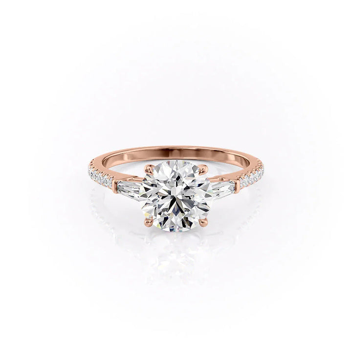 The Pave Leona Set With Round Pave Lab Diamond 1 Carat 18K Rose#material_18k-rose