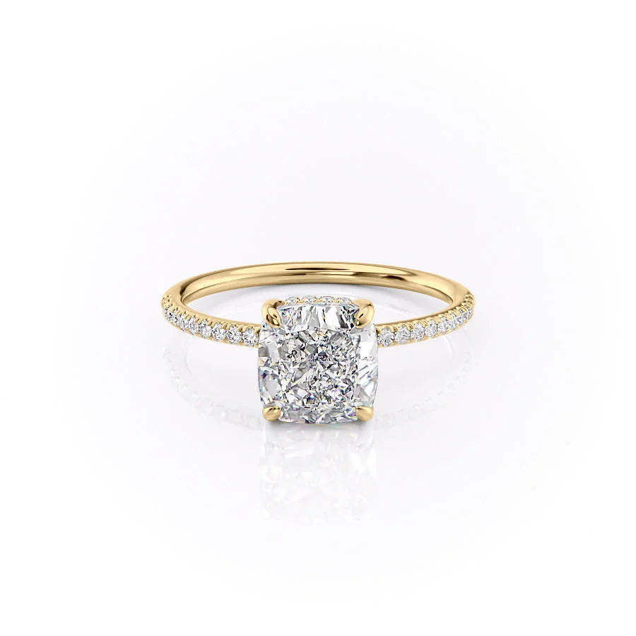 The Pave Liberty Set With Cushion Pave Lab Diamond 1 Carat 14K Gold#material_14k-gold