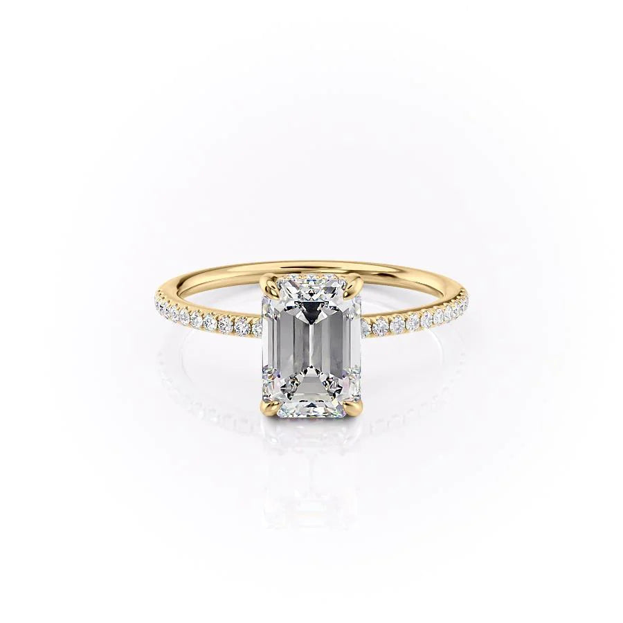 The Pave Liberty Set With Emerald Pave Moissanite#material_14k-gold