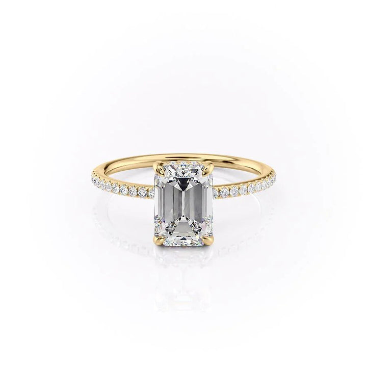 The Pave Liberty Set With Emerald Pave Moissanite#material_14k-gold