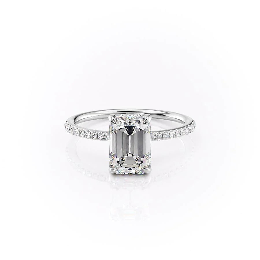 The Pave Liberty Set With Emerald Pave Moissanite#material_14k-white