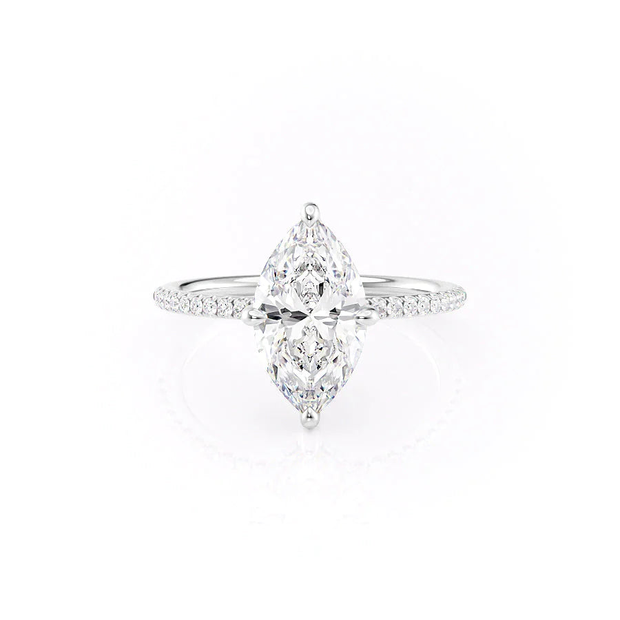 The Pave Liberty Set With Marquise Pave Lab Diamond 1 Carat 14K White#material_14k-white