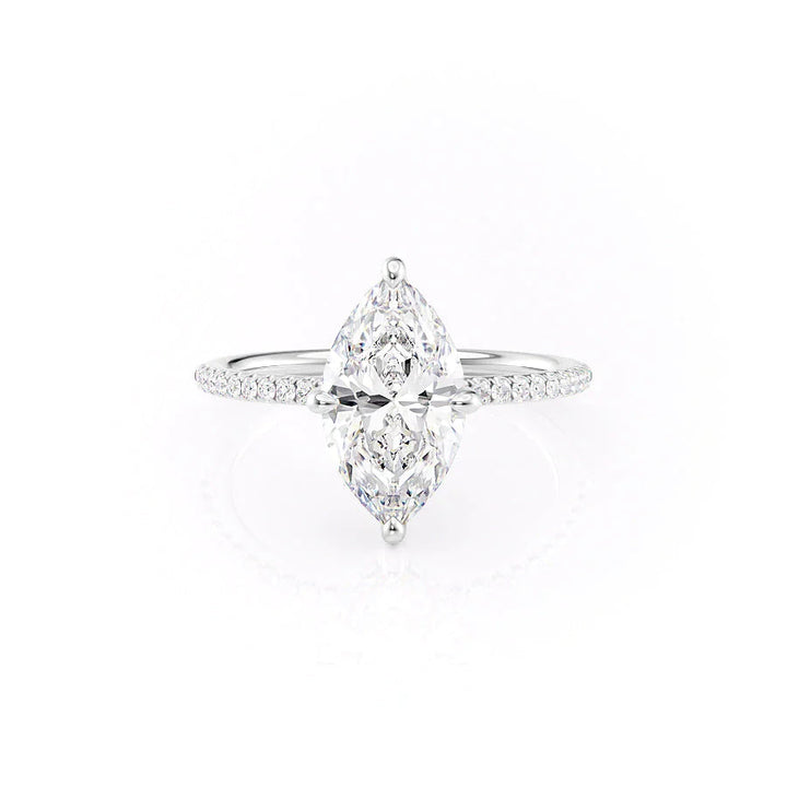 The Pave Liberty Set With Marquise Pave Lab Diamond 1 Carat 14K White#material_14k-white