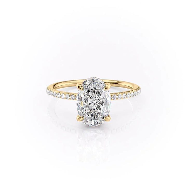 The Pave Liberty Set With Oval Pave Lab Diamond 1 Carat 14K Gold#material_14k-gold