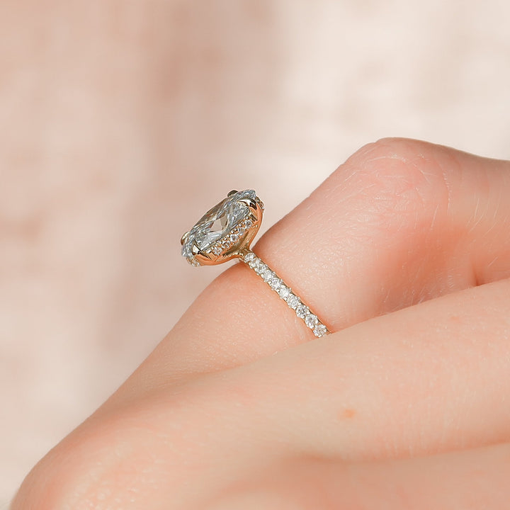 The Pave Liberty Set With Oval Pave Lab Diamond 2 Carat 14K Gold#material_14k-gold