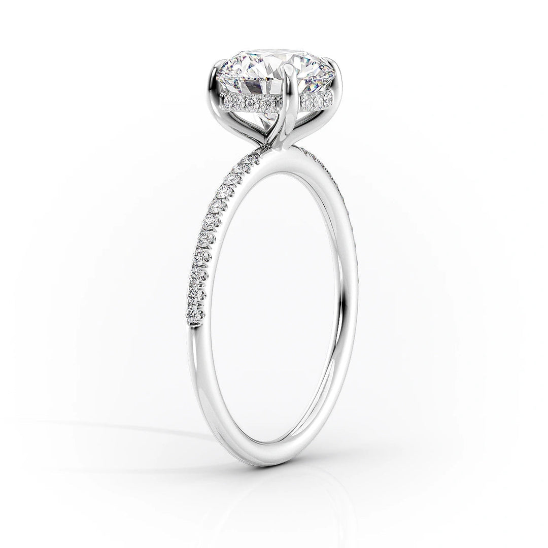 The Pave Liberty Set With Oval Pave Lab Diamond 1.5 Carat 14K White#material_14k-white