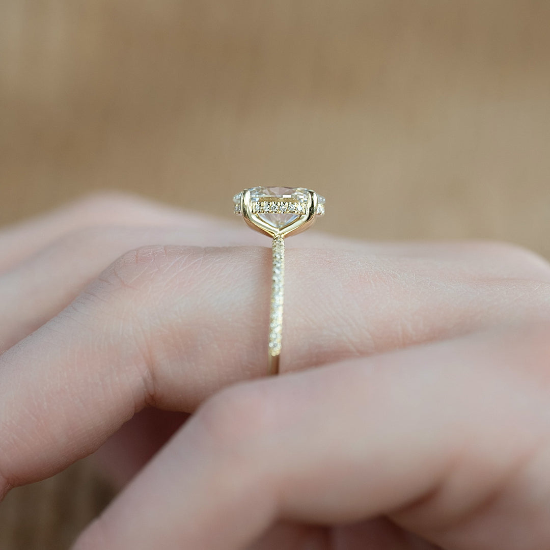 The Pave Liberty Oval Lab Diamond Moissanite Engagement Ring