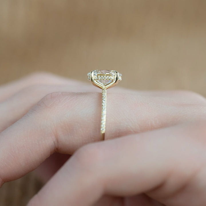 The Pave Liberty Oval Lab Diamond Moissanite Engagement Ring *Shown with 2.5 ct #material_gold