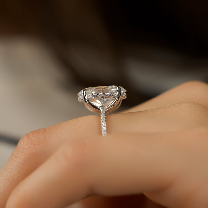The Pave Liberty Oval Lab Diamond Moissanite Engagement Ring *Shown with 5 ct #material_gold