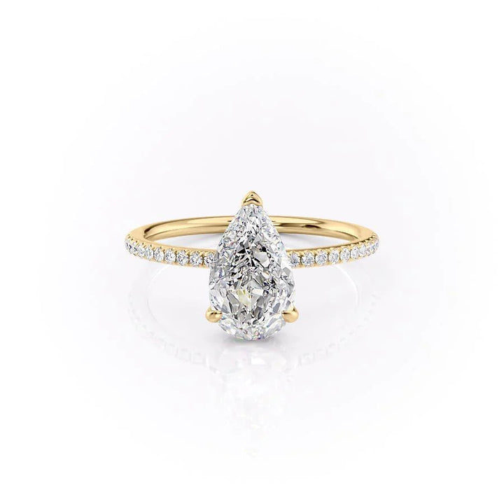 The Pave Liberty Set With Pear Pave Lab Diamond 1 Carat 14K Gold#material_14k-gold