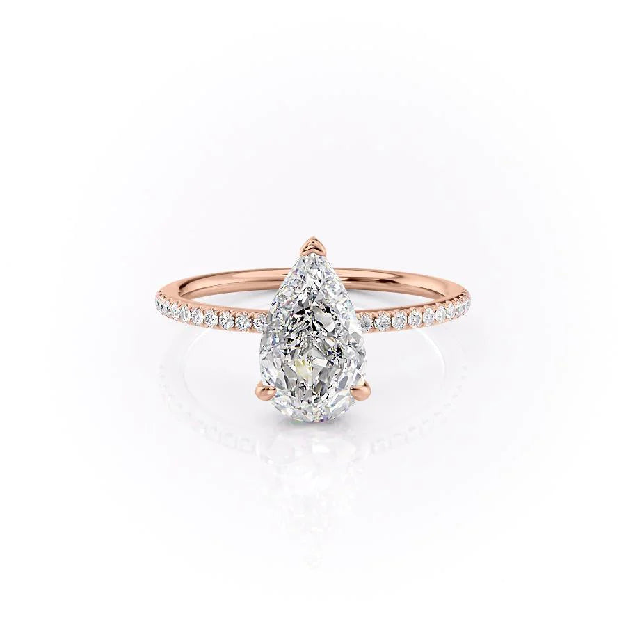 The Pave Liberty Set With Pear Pave Lab Diamond 1 Carat 14K Rose#material_14k-rose