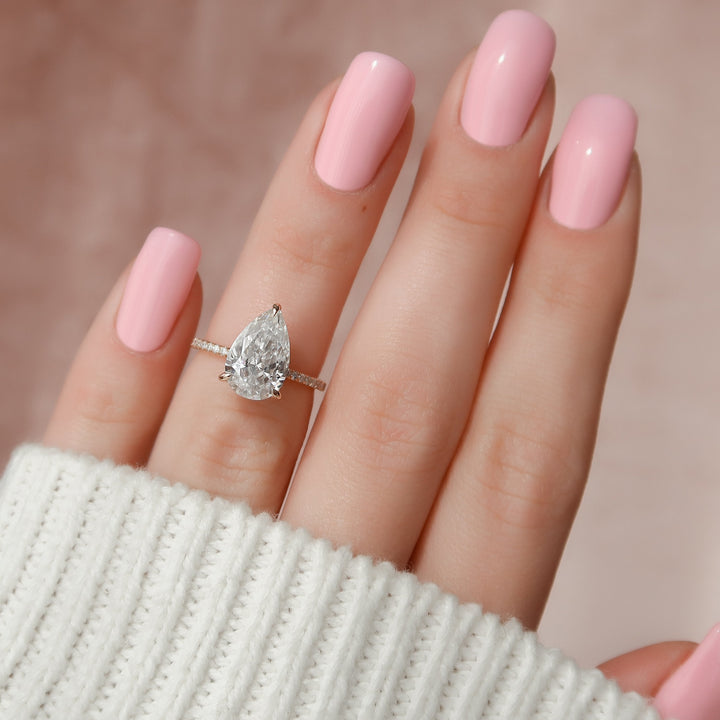 The Pave Liberty Set With Pear Pave Lab Diamond 2 Carat 14K Rose#material_14k-rose