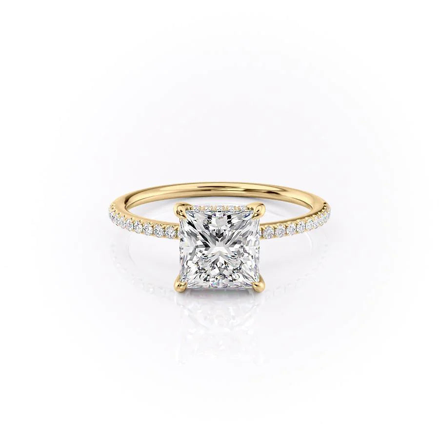 The Pave Liberty Set With Princess Pave Lab Diamond 1 Carat 14K Gold#material_14k-gold