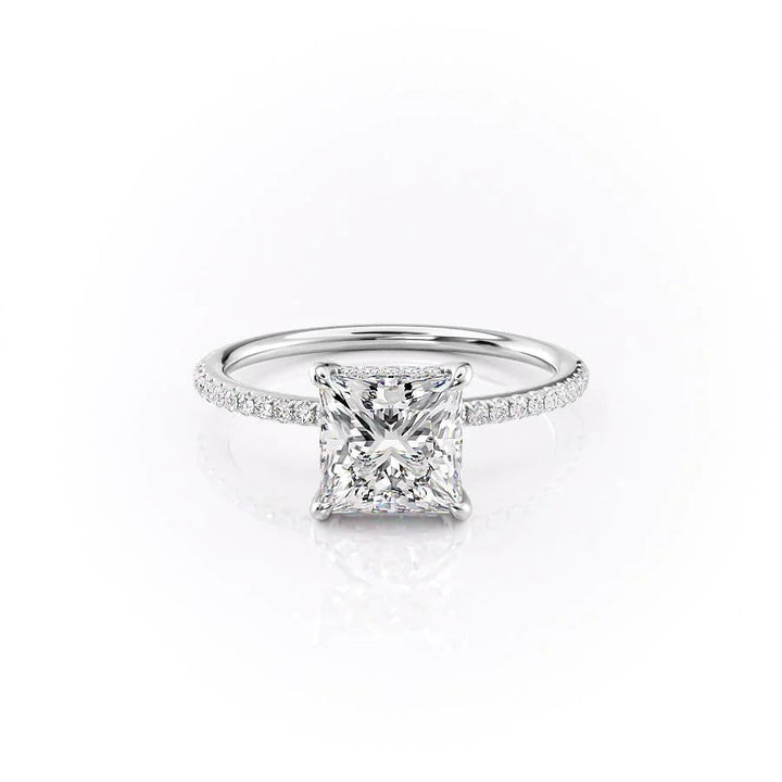 The Pave Liberty Set With Princess Pave Lab Diamond 1 Carat 14K White#material_14k-white