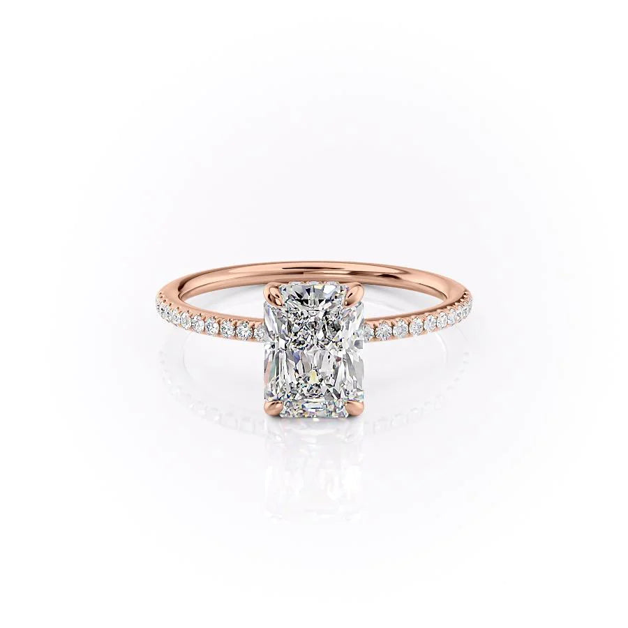 The Pave Liberty Set With Radiant Pave Lab Diamond 1 Carat 14K Rose#material_14k-rose