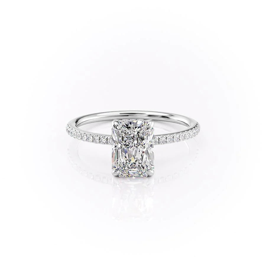 The Pave Liberty Set With Radiant Pave Lab Diamond 1 Carat 14K White#material_14k-white