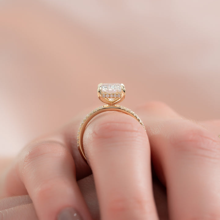 The Pave Liberty Radiant Lab Diamond Moissanite Engagement Ring *Shown with 2.5 ct #material_gold
